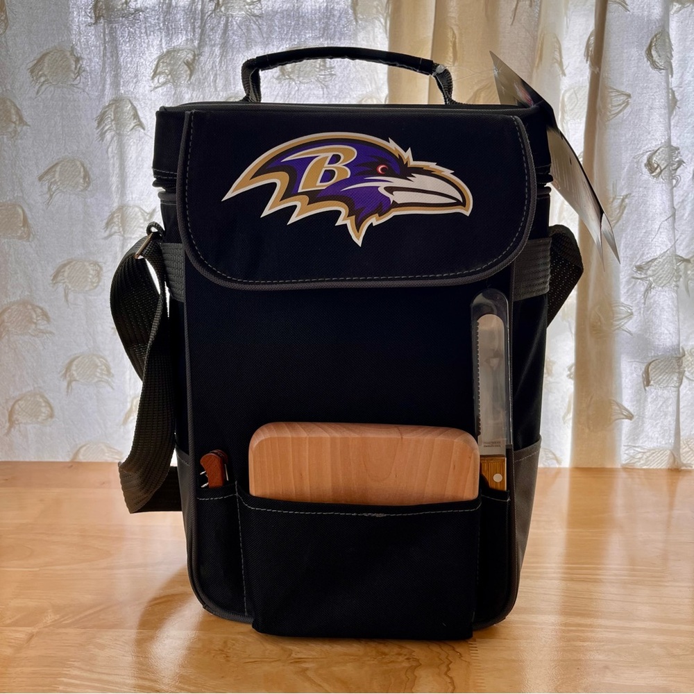 NFL Baltimore RAVENS Duet Wine & Cheese Tote - Picture 5 of 16